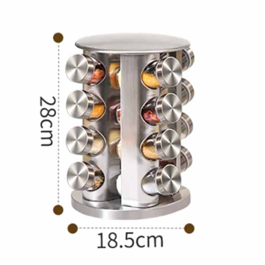 Especiero Giratorio de Acero x16 Frascos