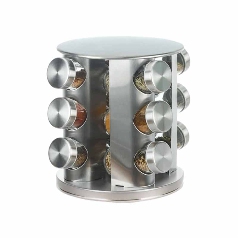 Especiero Giratorio de Acero Inoxidable x12 Frascos - Organización Cocina
