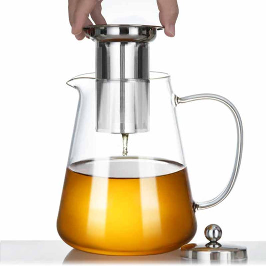 Tetera de Vidrio con Infusor 750ml - Tapa de Acero Inoxidable
