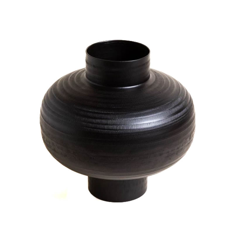 Jarrón Pali negro aluminio 28.5x27cm decoración moderna acabado mate sofisticación