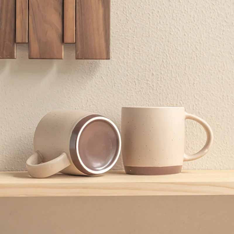 Jarro Mug 430ml Beige Puntitos Base Marron