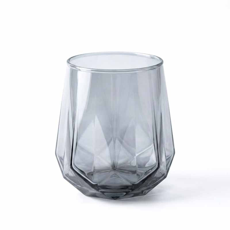 Vaso Vidrio X6 Gris Octogonal 330ml