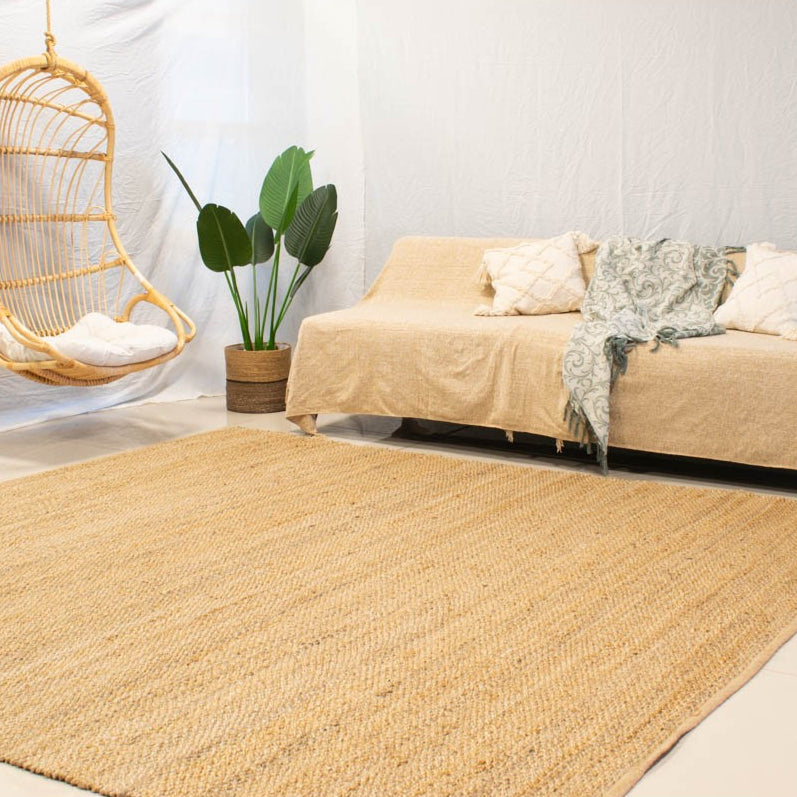 Alfombra yute natural rectangular 400x300cm grande salas amplias ecológico textura