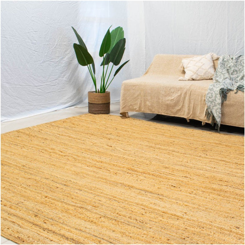 Alfombra yute rectangular 250x300cm decoración natural espacios amplios
