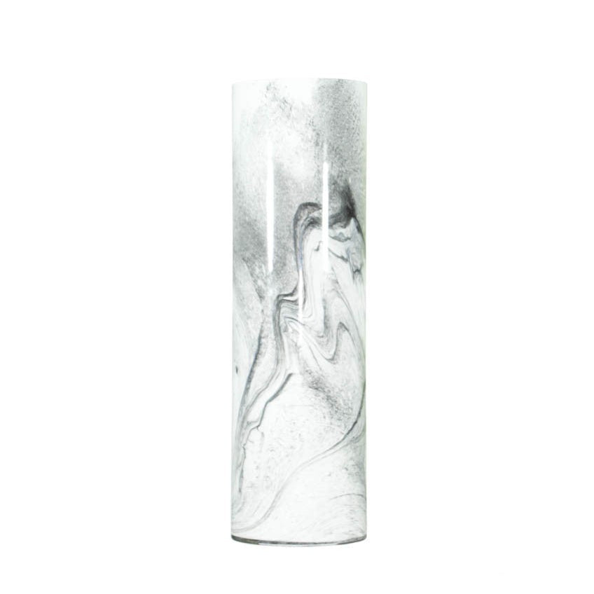Florero vidrio marmolado alto 12x40cm pieza artística funcionalidad belleza