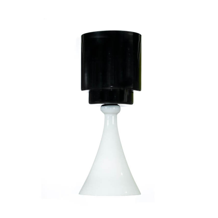 FLORERO VIDRIO NEGRO PIE BLANCO 45.5 X17CM XD2094 XD-30