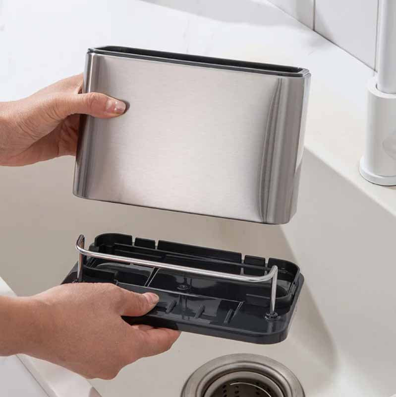 Bandeja escurridora extraíble del organizador de acero inoxidable para cocina