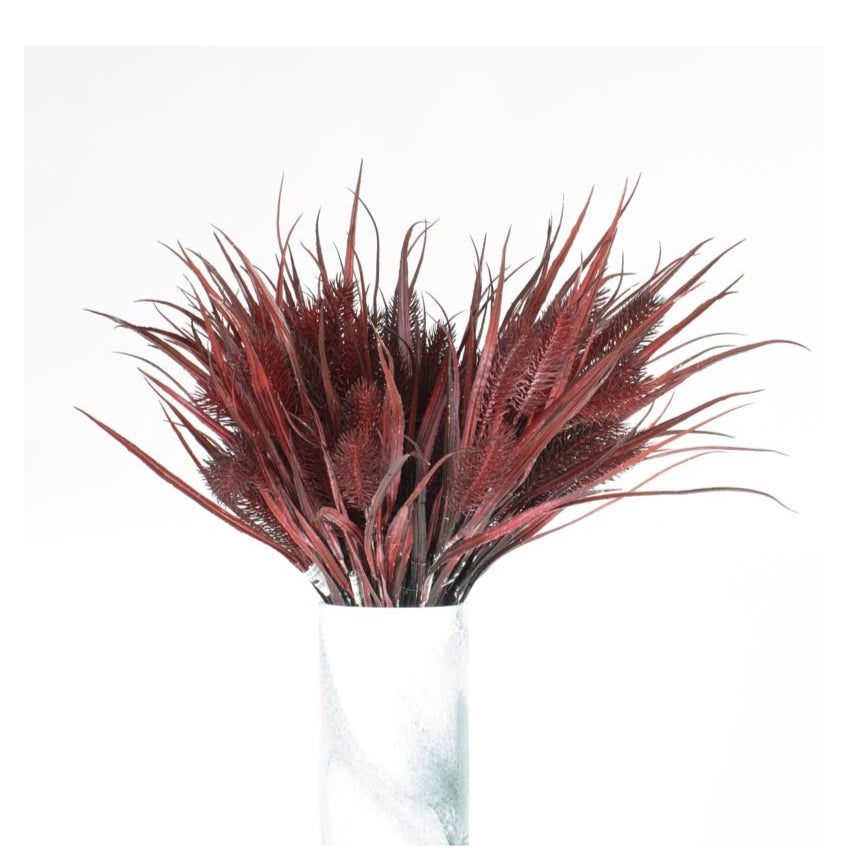 Planta artificial Grass Spray roja 64cm decoración colorida sin cuidados