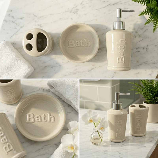 Set De Baño X3 Piezas Bath Cerámica - vista 2