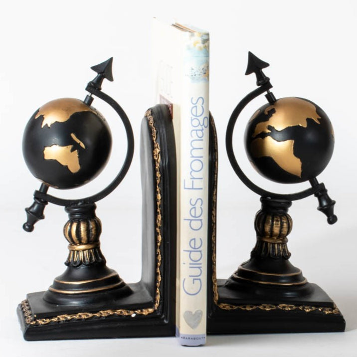 Sujeta libros globo terráqueo set x2 decoración oficinas estudios bibliotecas