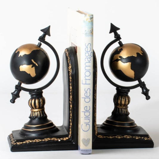 Sujeta libros globo terráqueo set x2 decoración oficinas estudios bibliotecas