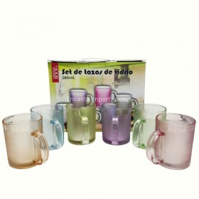 Jarros Mug Vidrio De Color x 6 Unidades Crystal Rock 57913535