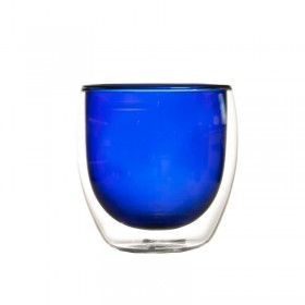 Vaso Doble Vidrio 250ML Blue 9Cm BZA1124-1
