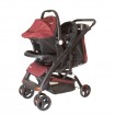 Coche Travel System Stick Bordo Con Carrier, Manija Rebatible, Doble Bandeja, 3 Posiciones De Reclinado