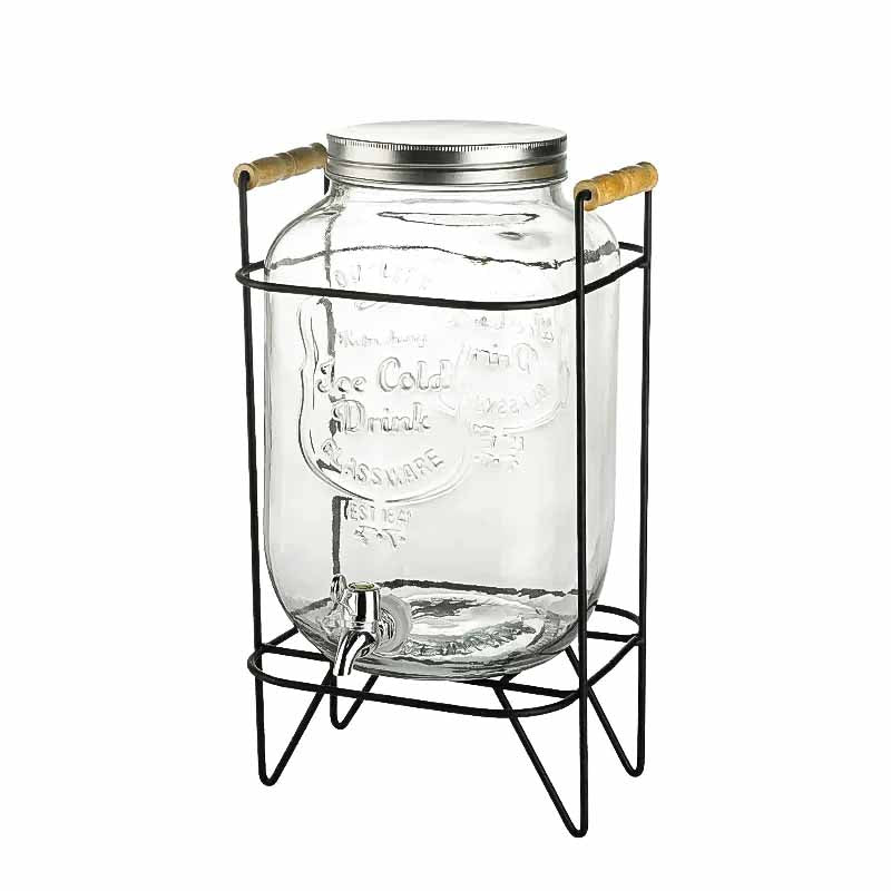 Dispenser vidrio 4 litros soporte metal