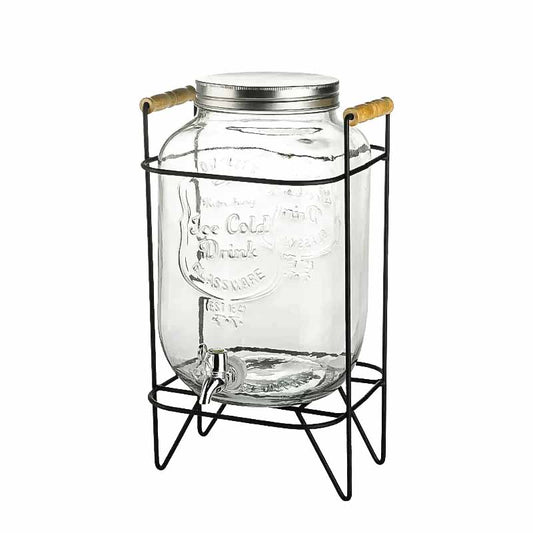 Dispenser vidrio 4 litros soporte metal