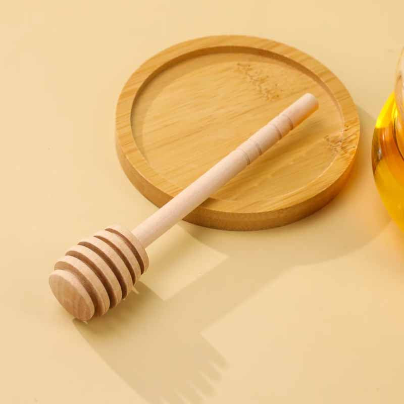 Mielera Vidrio C/Tapa Y Dispensador Bambu