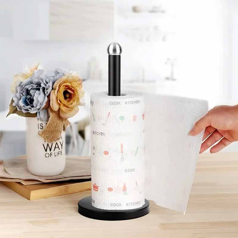 Porta Rollo Cocina Metal Negro