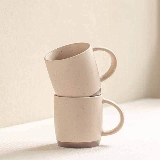 Jarro Mug 430ml Beige Puntitos Base Marron