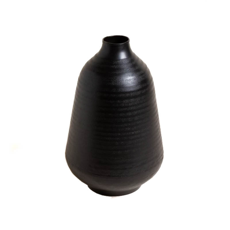 Jarrón aluminio negro Pali 20x30.5cm decoración moderna mate sofisticación