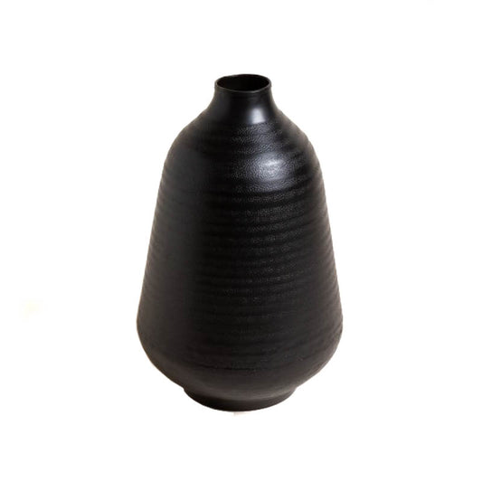 Jarrón aluminio negro Pali 20x30.5cm decoración moderna mate sofisticación