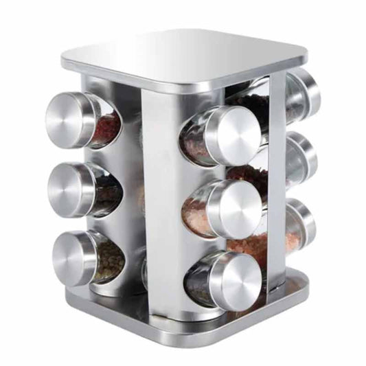 Especiero Giratorio Cuadrado Acero X12pcs
