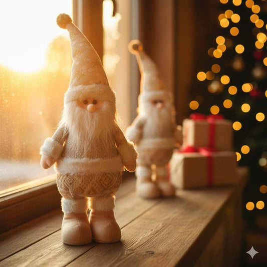 Navidad Adorno Muñeco 50cm Dorado/Blanco