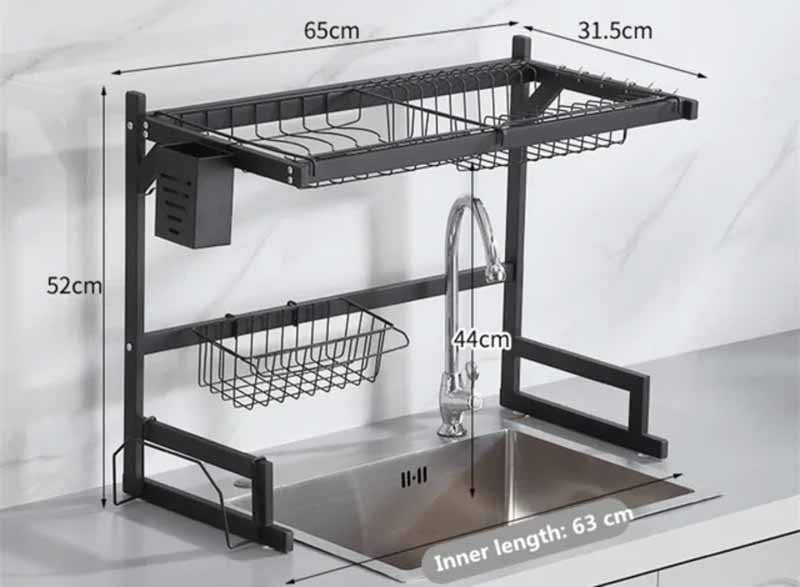 Escurridor Secaplatos Sobre Bacha Negro