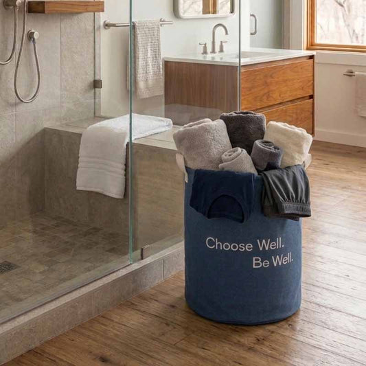 Cesto Ropa Tela Liso Plegable 40x35cm Con Asa