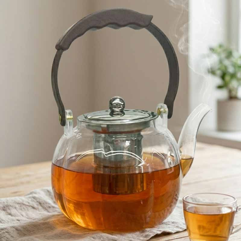 Tetera Vidrio Con Infusor Metal