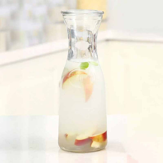 botella vidrio transparente boca ancha