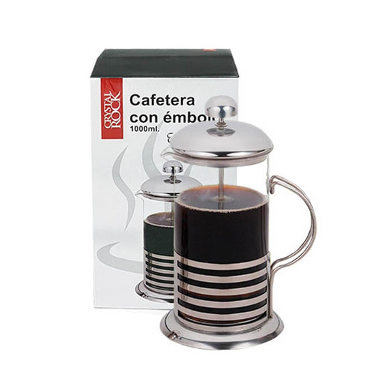 Cafetera Vidrio y Acero con Émbolo 600ml