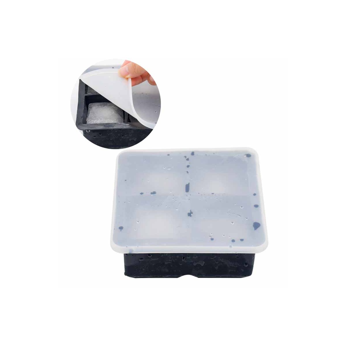 Cubetera Silicona Molde Hielo 4 Cubo 12x12x5cm
