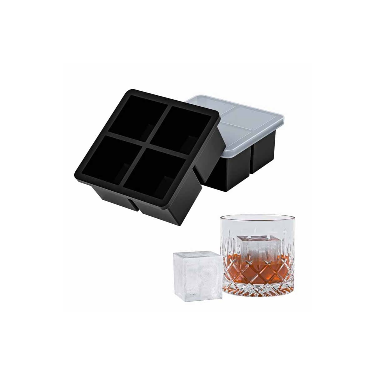 Cubetera Silicona Molde Hielo 4 Cubo 12x12x5cm