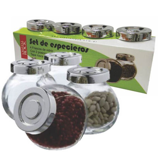 Especieros Frascos de Vidrio Set x4
