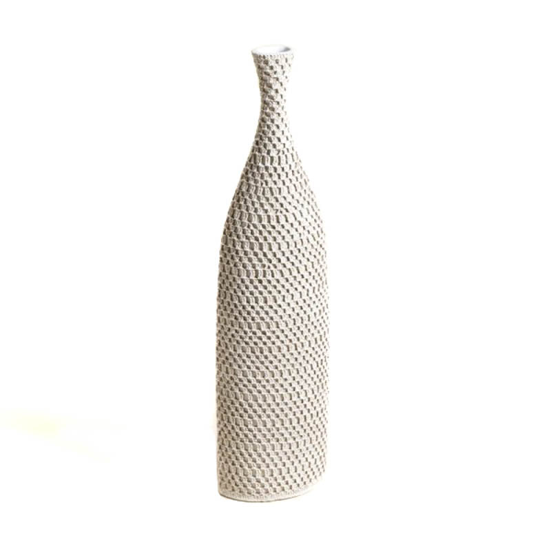 Florero Croch alto con ramas decorativas