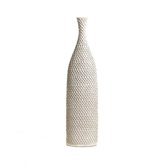 Florero alto poli resina Croch 55.5cm flores decoración vertical impactante