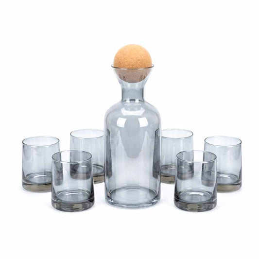 Jarra Vidrio 1.5 Lts C/Vasos 260ml Fume