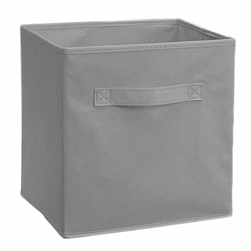 Organizador box de tela plegable gris con manija 28x28x27cm, contenedor multiuso para almacenaje - Guay Buby
