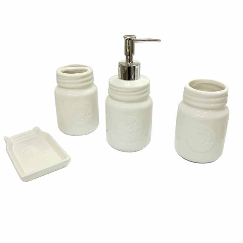 Set baño cerámica 4 piezas completo